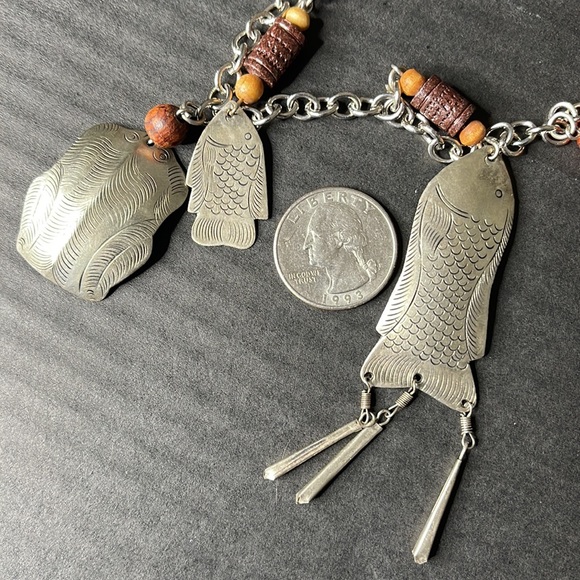 1970s Vintage Hmong Tribal Silver Charm Necklace - Picture 8 of 17